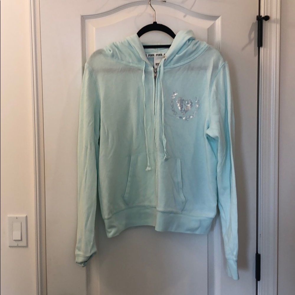 Pink Victoria’s Secret Baby Blue Zip Up